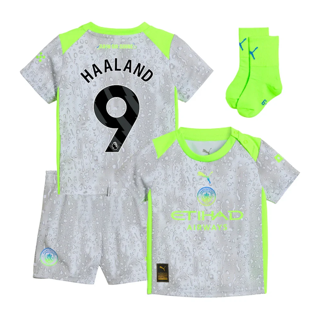 Manchester City PUMA Third Babykit 2025-26 with Haaland 9 Printing - £75.00