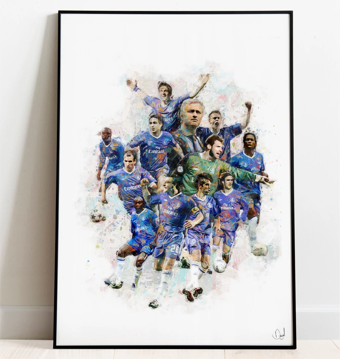 Chelsea Premier League Champions 05 Oil Art Print | A4 Canvas Portrait - £39.99