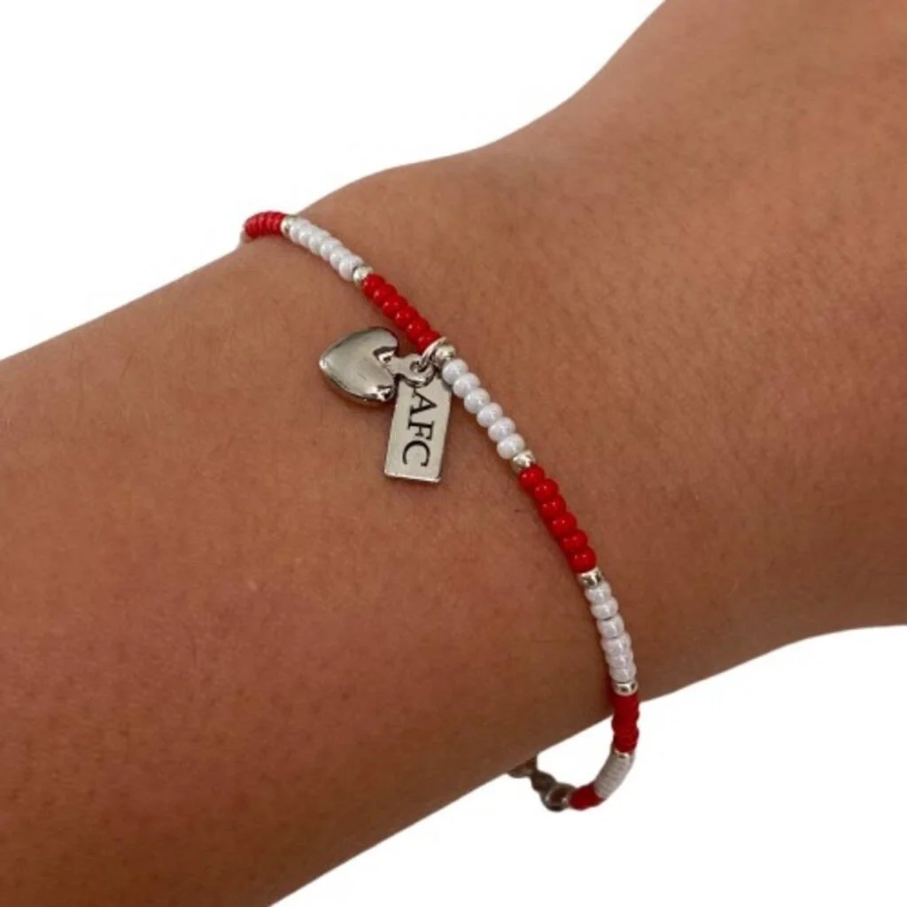 Arsenal Afc Bead Bracelet With Heart Charm - £22