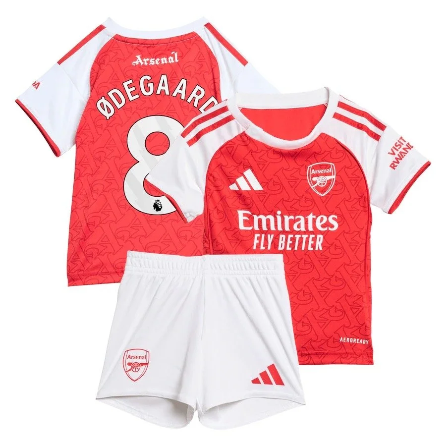 Arsenal adidas Home Babykit 25/26 with Ødegaard 8 printing £55
