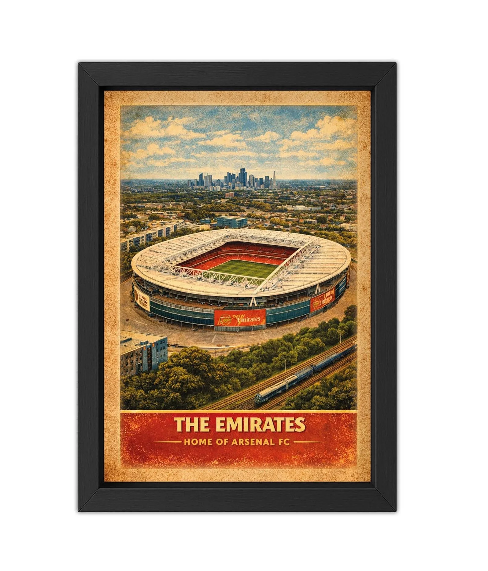 Retro Arsenal Emirates Football Stadium Print |42L x 30W centimetres  - £12.99