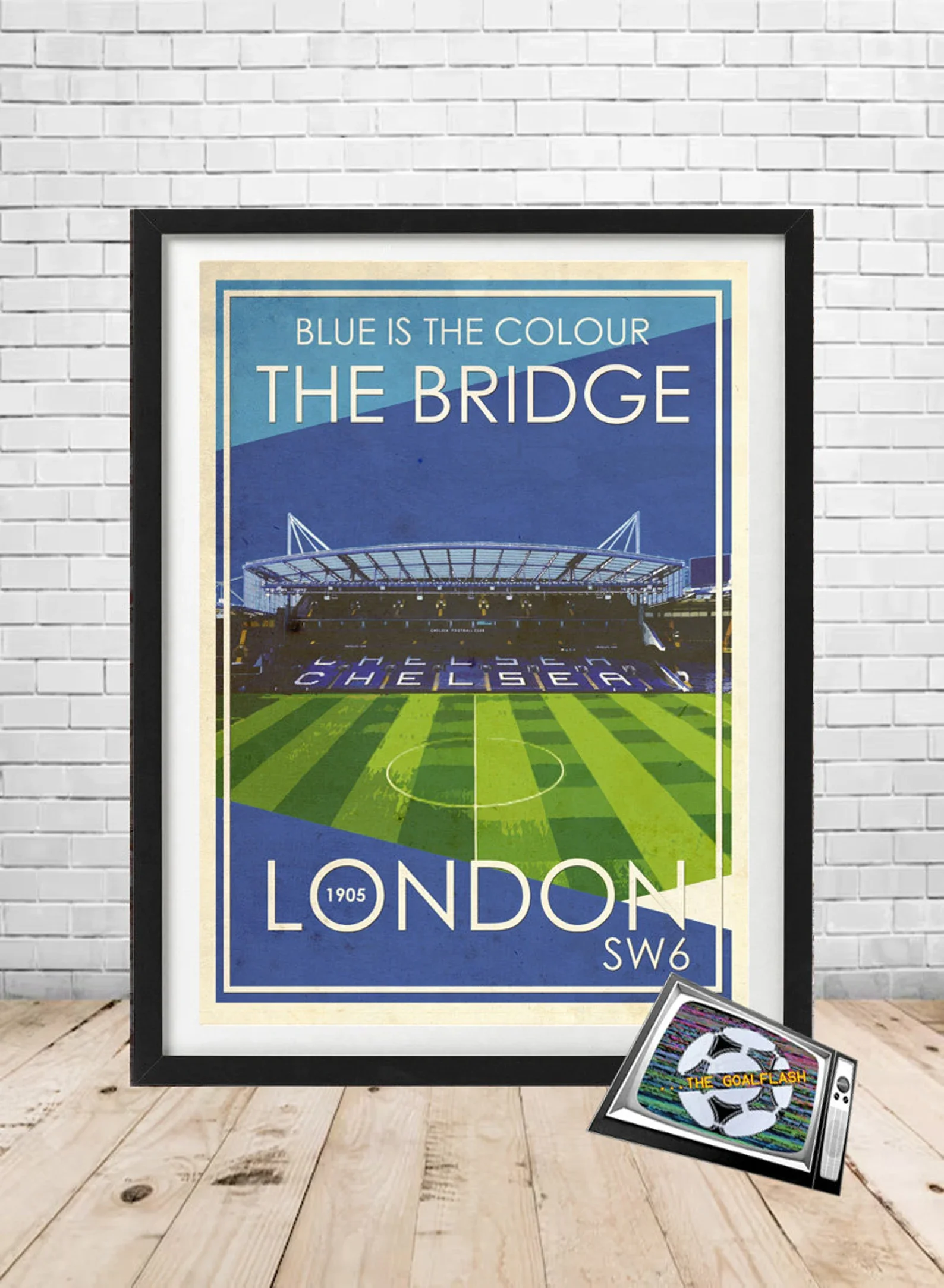Chelsea FC Stamford Bridge Retro Style Illustrated A3 Art Print  - £14.99