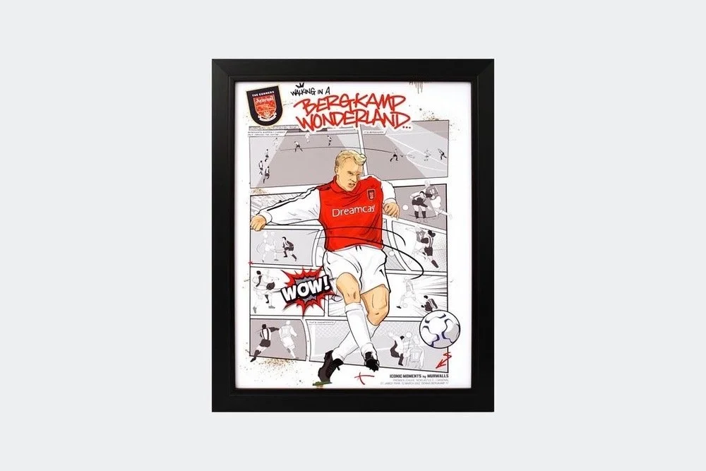 Arsenal Dennis Bergkamp Framed Comic Strip £50