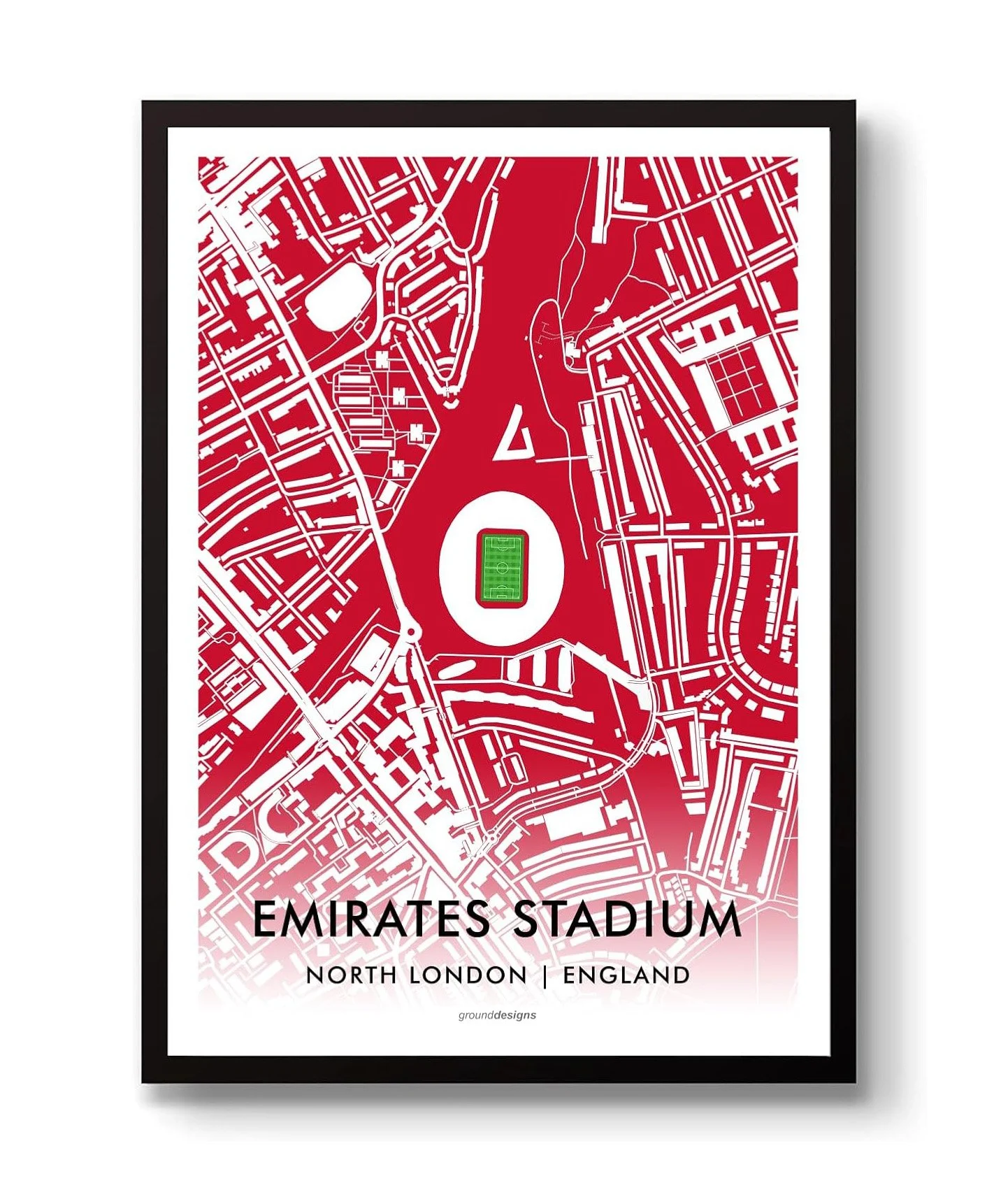 Arsenal FC Football Gift Emirates Stadium Art Map Unframed A3 Print - £18.99