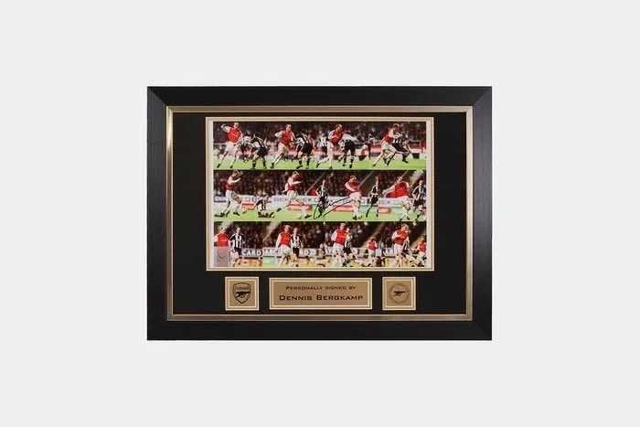 Arsenal Bergkamp Signed Framed Newcastle Turn Photo £350.00