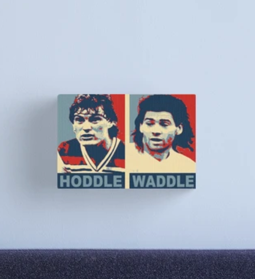 Hoddle & Waddle | Tottenham Hotspur FC | 29.2cm x 20.3cm Canvas Art Print - £40.09