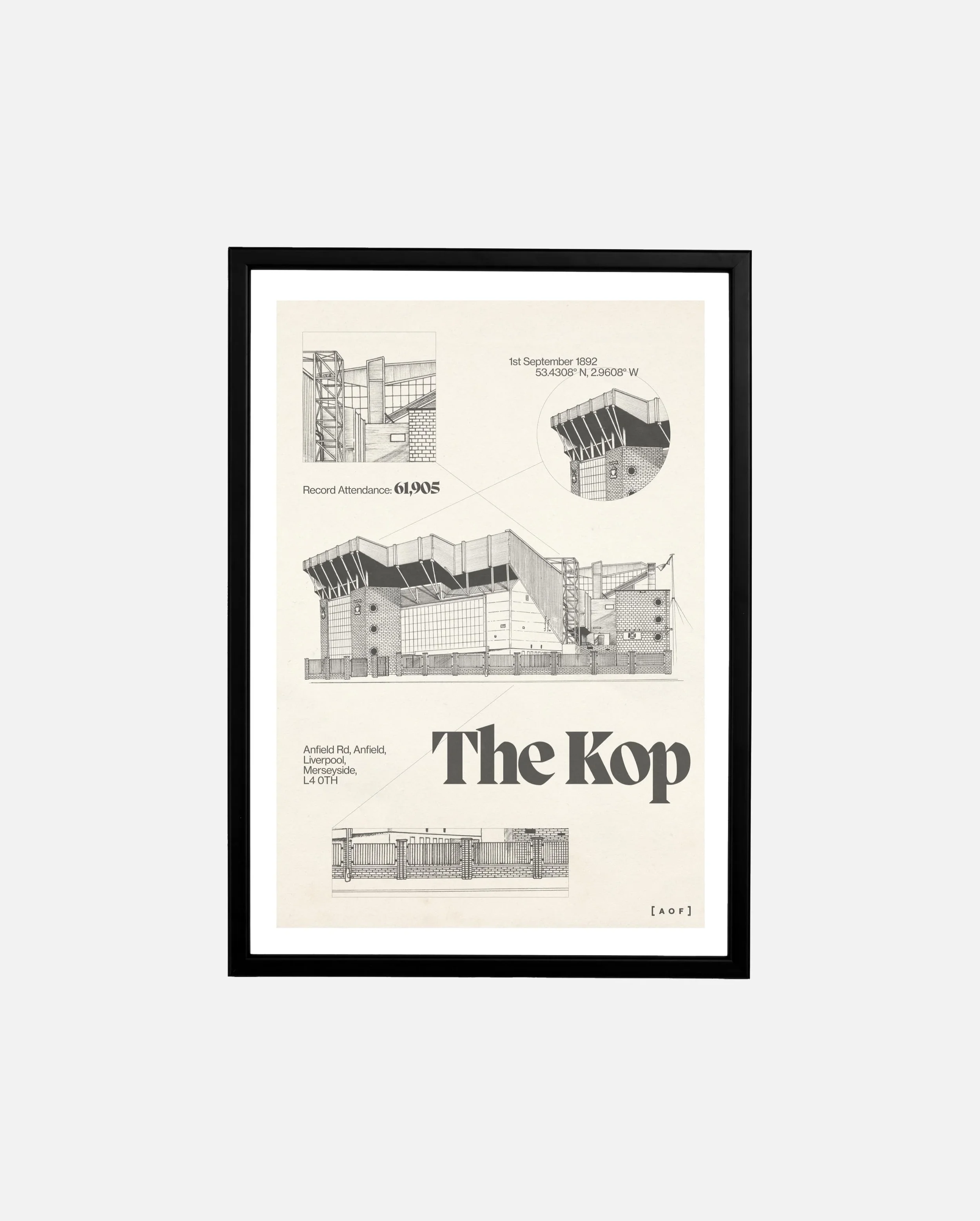 LFC The Kop Blueprint Print - £24.00