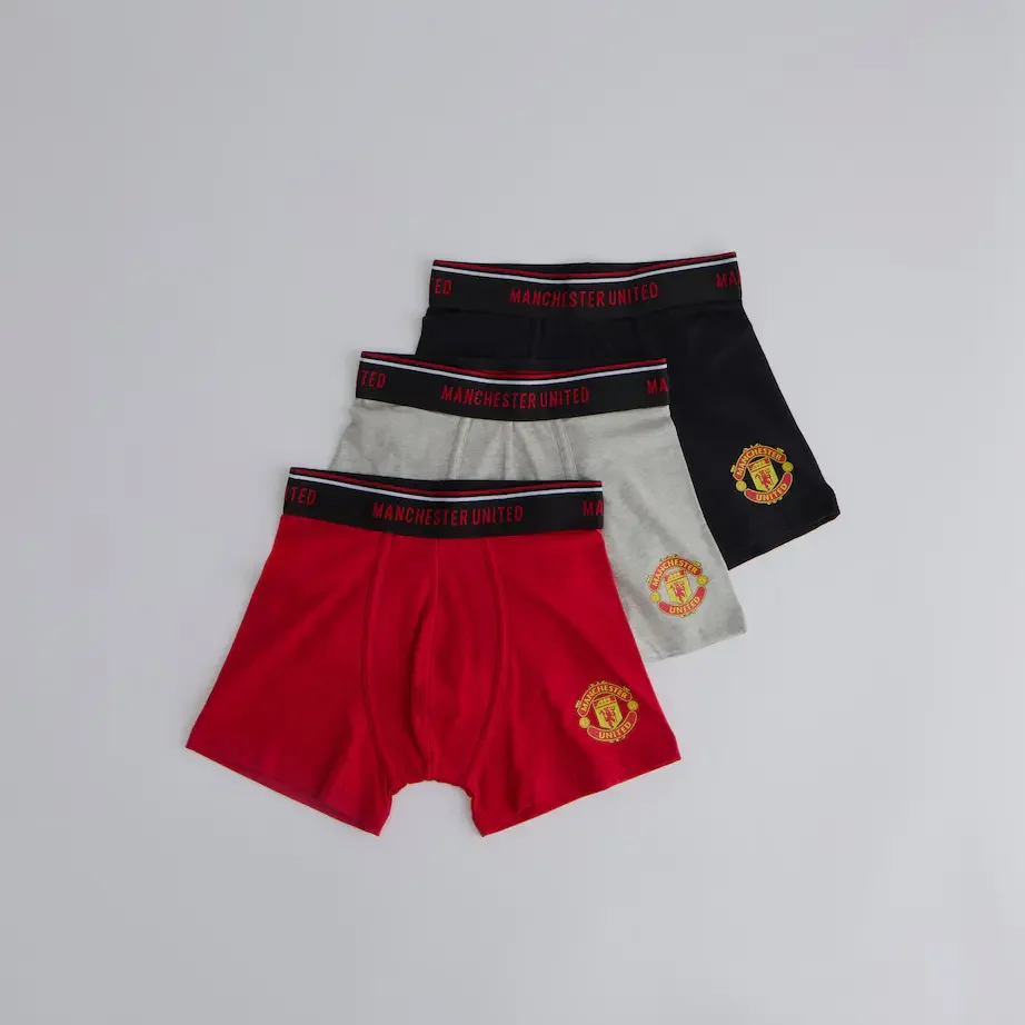 Manchester United Kids Boxer Shorts 3 Pack Multi - £20.00