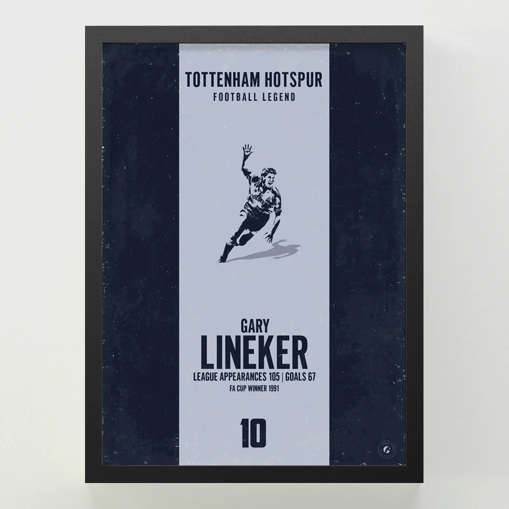 Gary Lineker Tottenham Hotspur Heritage Stripes Print A3 Framed
 £84.99 