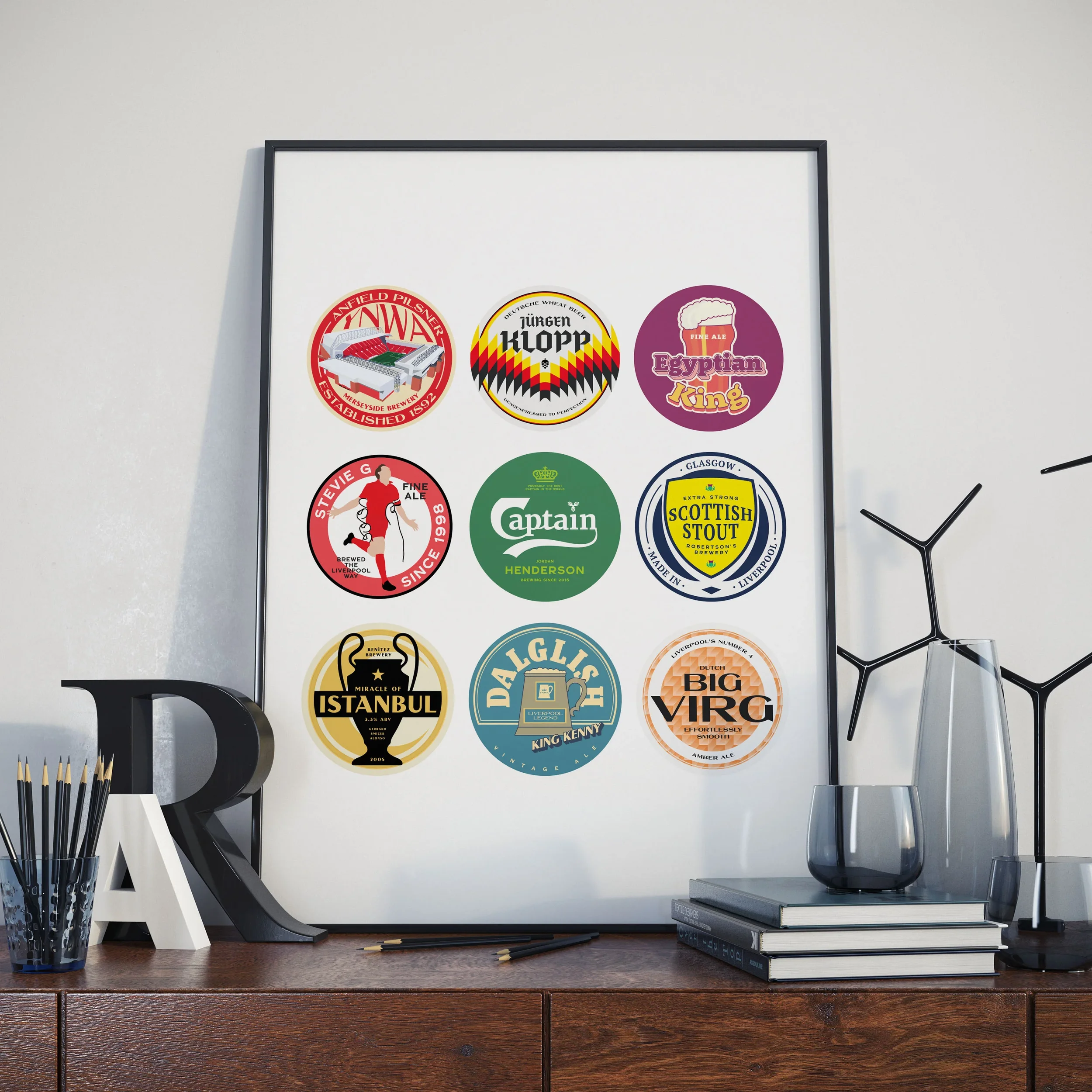 Liverpool Beer Mat 1st Edition Art A4 Framed Print - £45.00