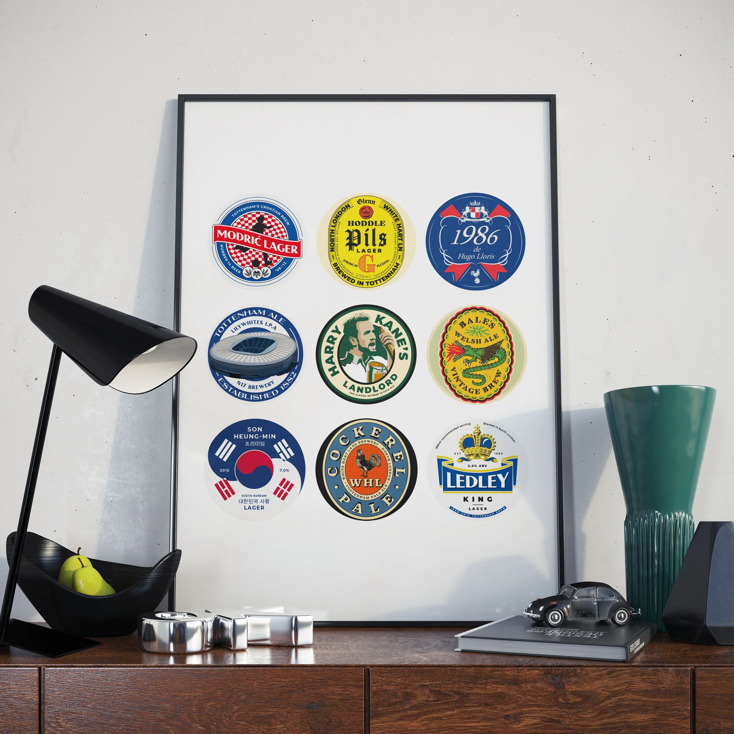 North London Tottenham Hotspur Beer Mat Art A3 Framed
 £55.00 
