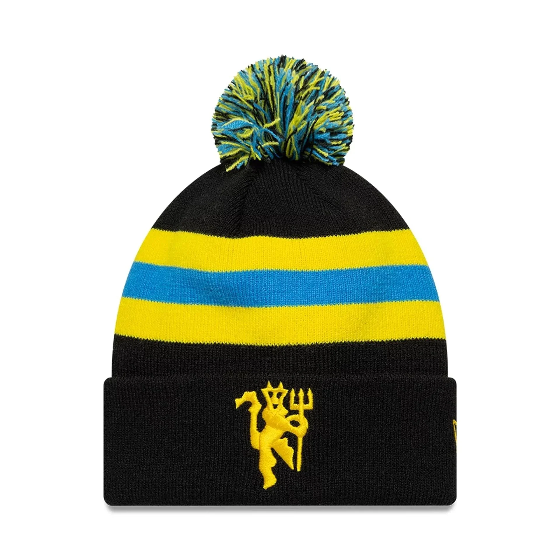 Manchester United FC Stripe Black Cuff Knit Beanie Hat - £28.00