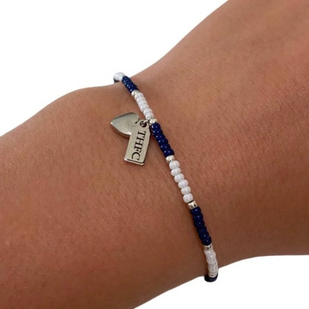 Tottenham Hotspur Football Fan Bead Bracelet With Charms - £22
