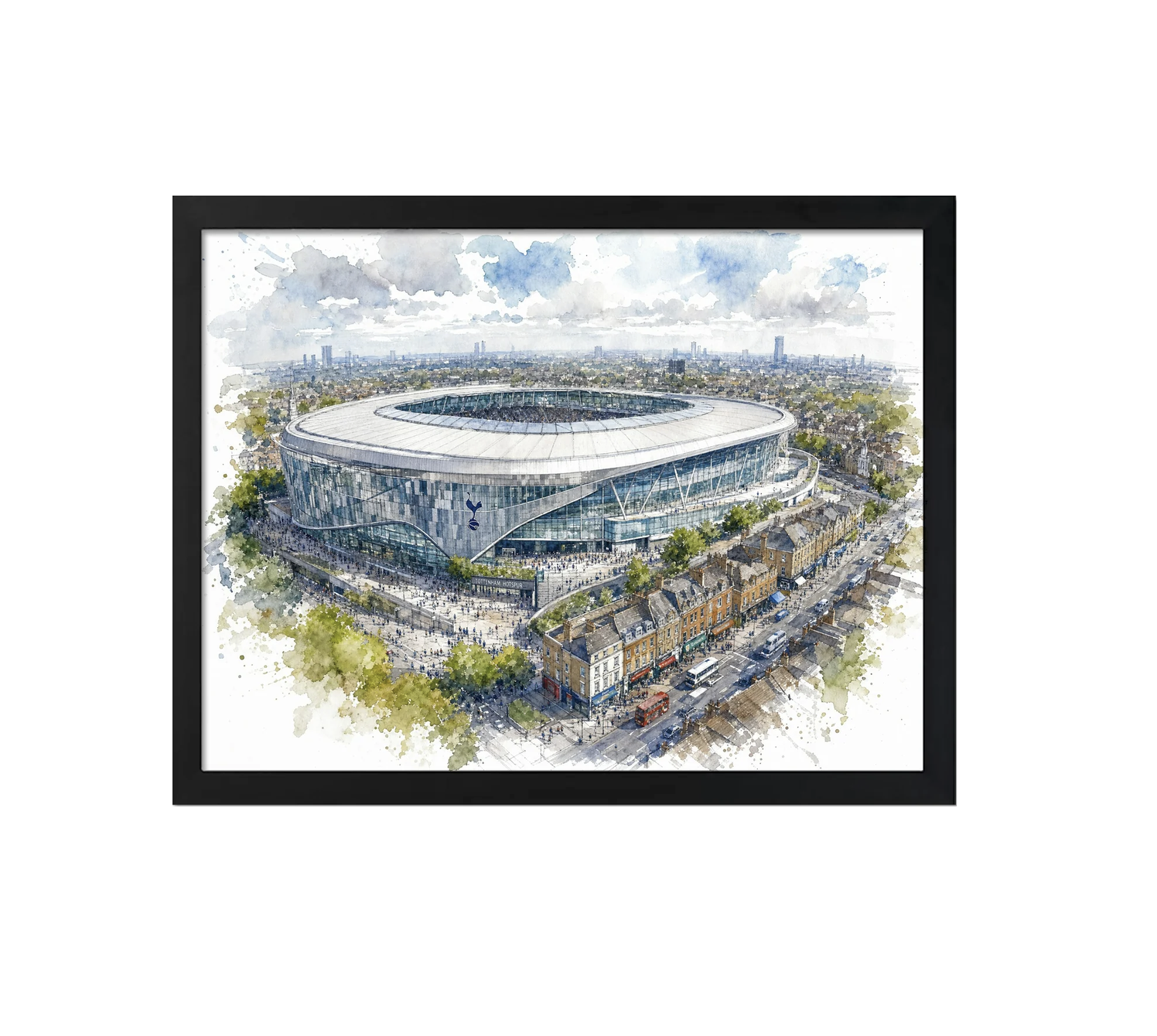 Tottenham Stadium Watercolour Art Print 100cm x 70cm Black Frame
 £149.95 