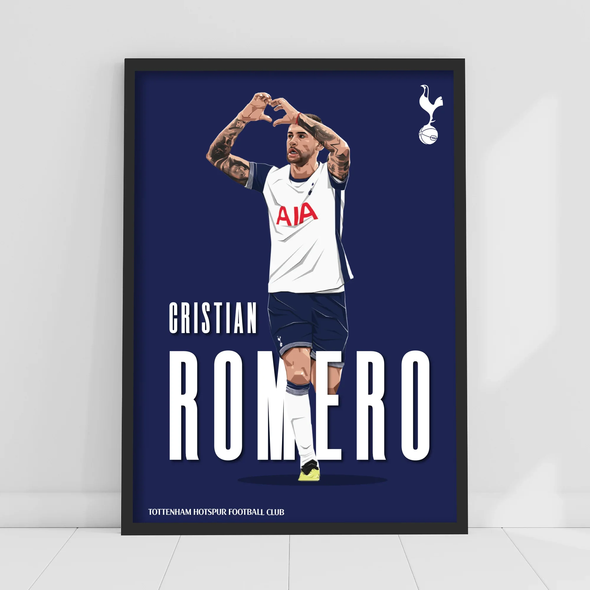 Tottenham Hotspur FC | Romero Illustration 24-25 Poster Wall Art | A4 Framed Art Print - £19.99