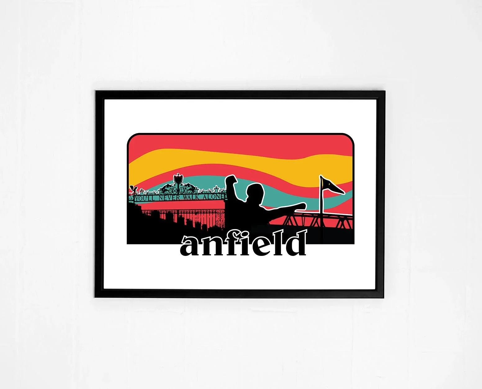 Anfield Famous Landmarks Silhouette Liverpool Poster Print A3 Framed
 £30.00 