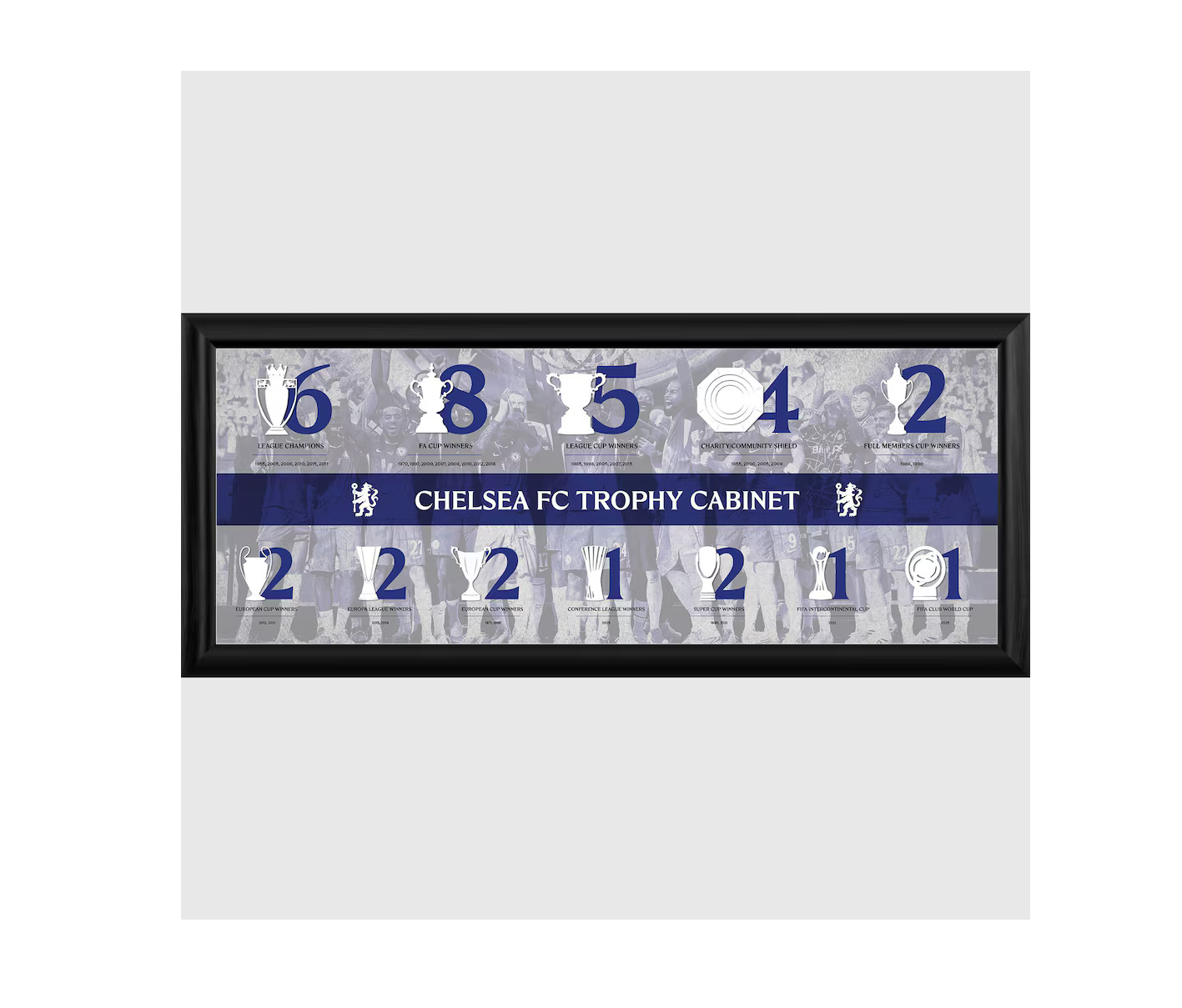 Chelsea Trophy Cabinet Framed Print - 30 Inch - £75.00