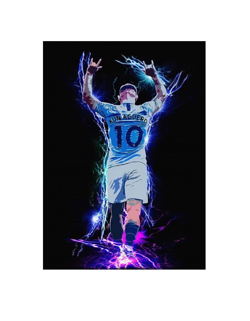 Sergio Agüero | Manchester City FC | 30cm x 40cm Canvas Wall Art - £57.05