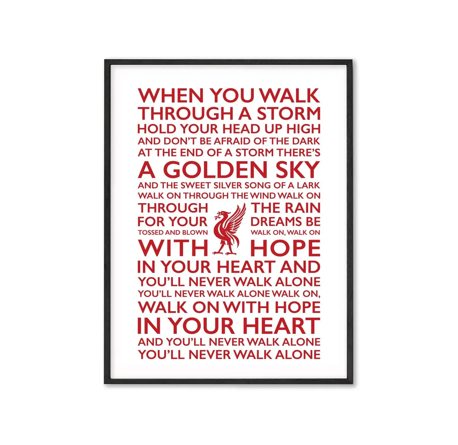 You'll Never Walk Alone Lyrics Print Framed Poster Liverpool Home Wall Decor - £4.76