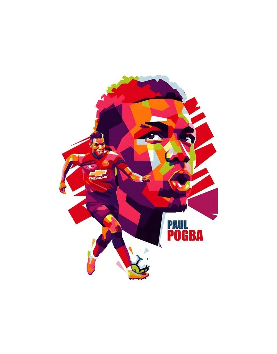 Paul Pogba | Manchester United FC | 21cm x 30cm Canvas Art Print - £32.57