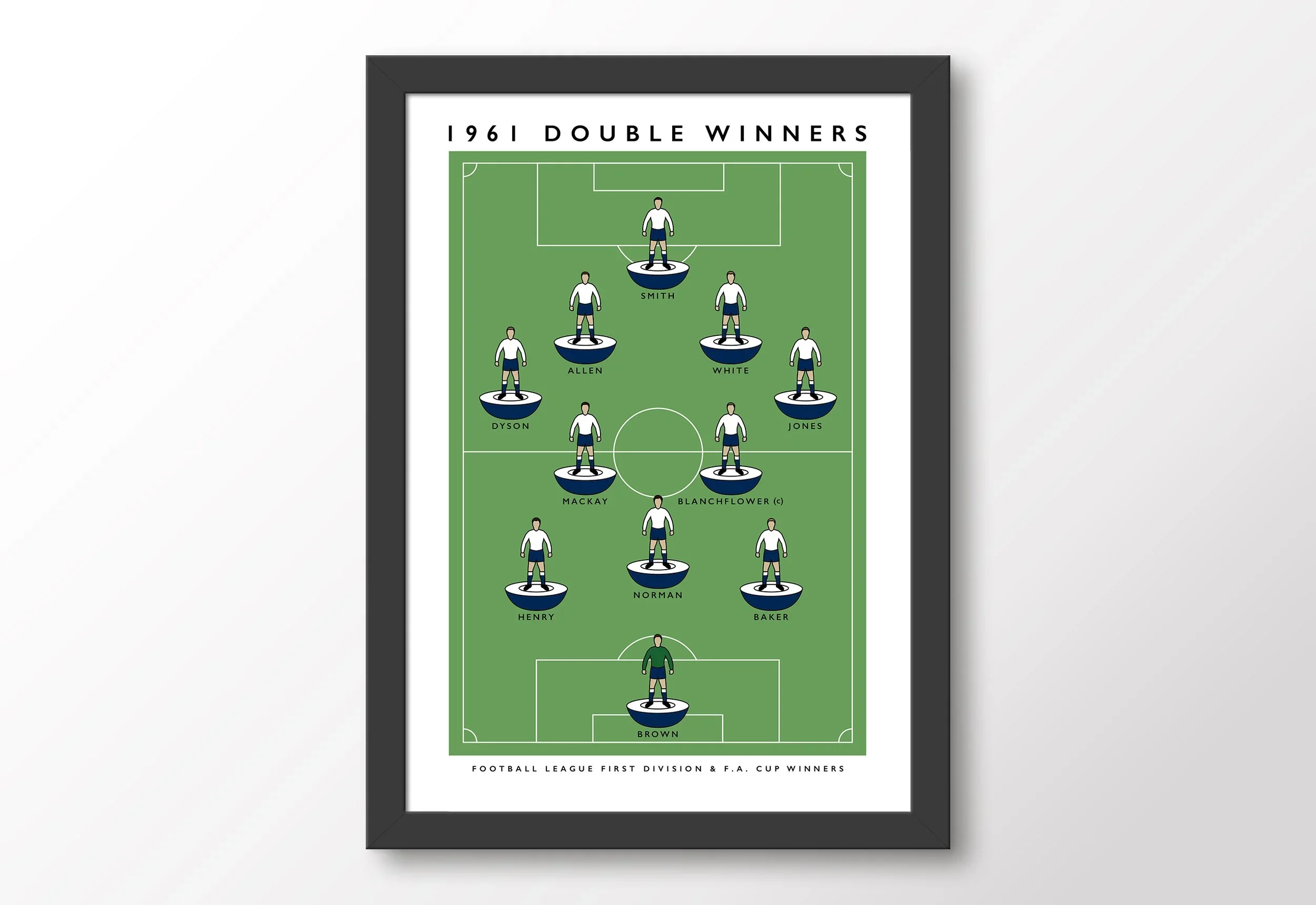 Tottenham 1961 Double Winners Poster A3 Framed 
 £52.00 