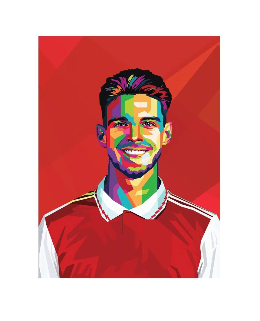 Declan Rice In Wpap Art Style | Arsenal FC | 50cm x 70cm Premium Poster - £20.33