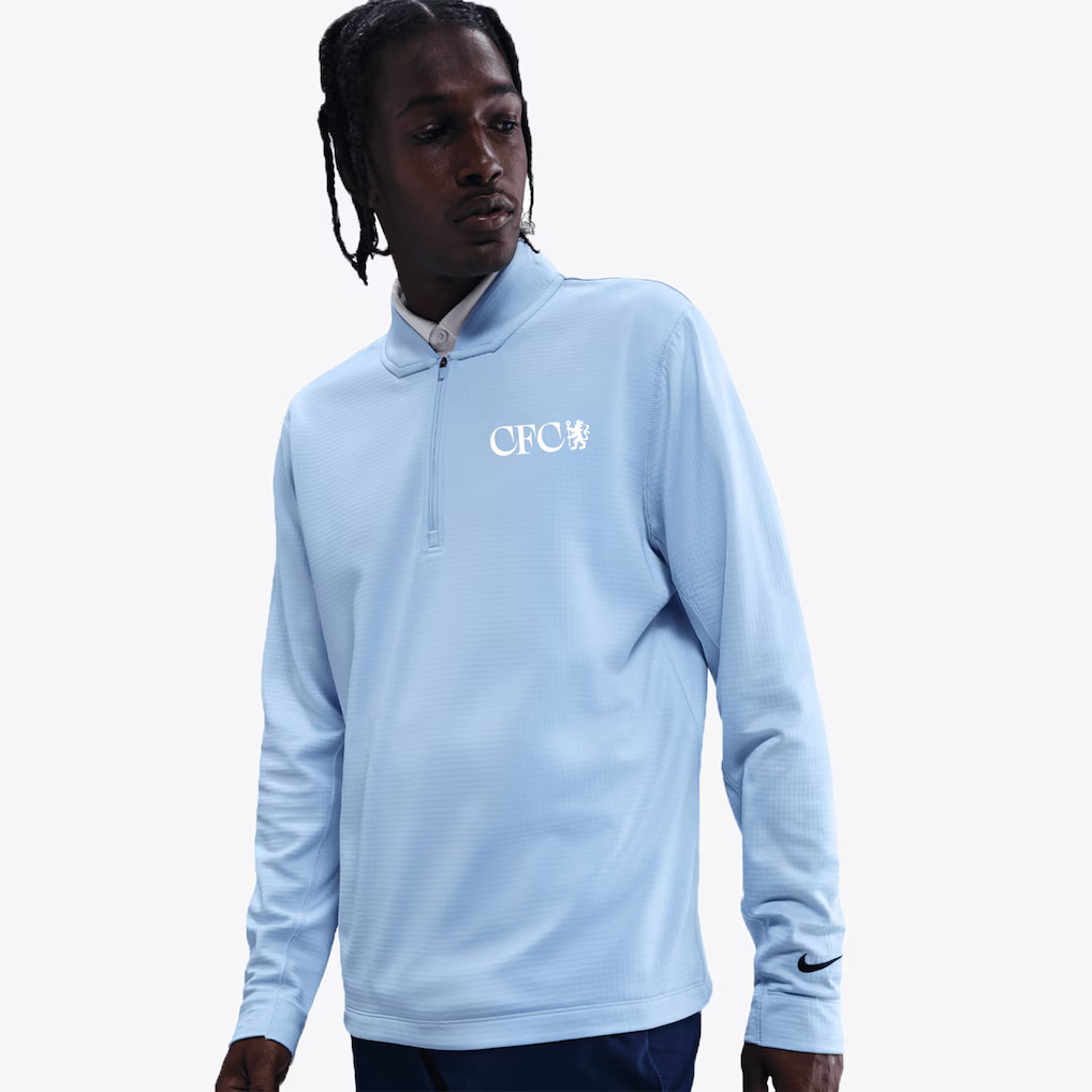 Chelsea Nike Therma-FIT Velocity 1/2 Zip Golf Top - Blue - Mens - £59.99