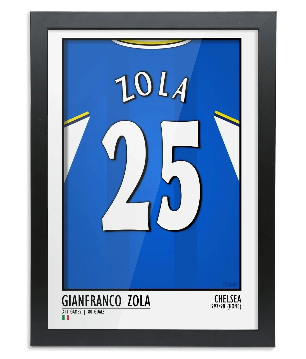 Gianfranco Zola - Chelsea 97/98 Home (Framed A3)
 £34.99 