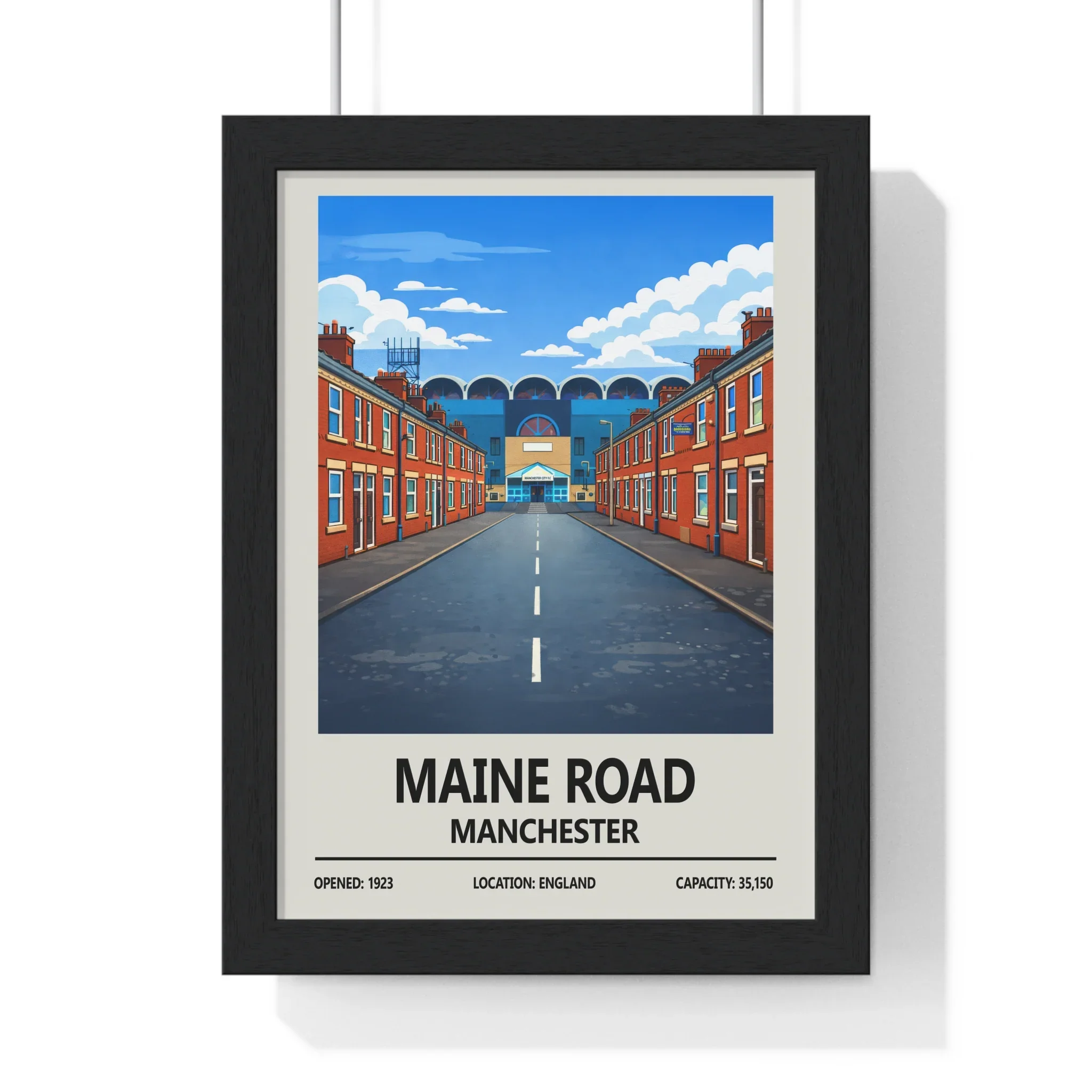 Maine Road Manchester Print | Manchester City FC Stadium Art | A5 Framed - £19.99