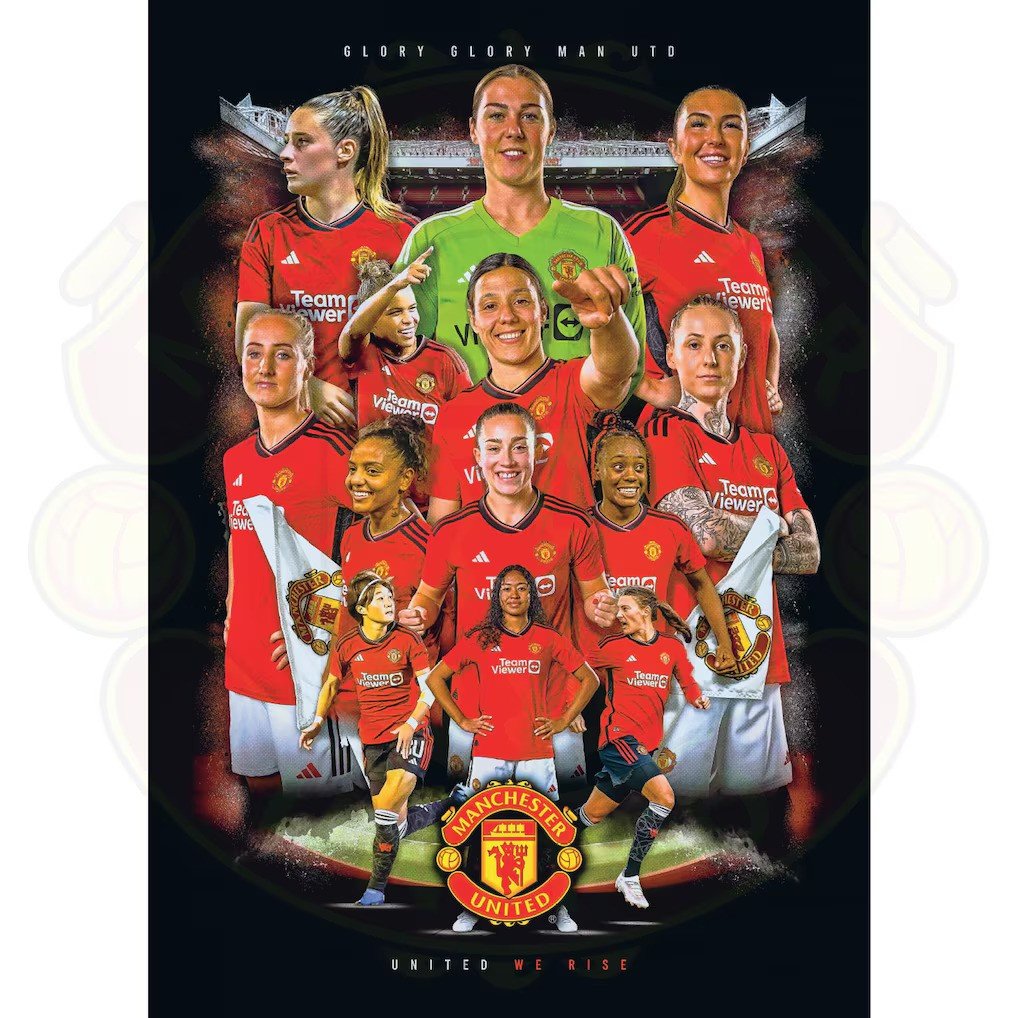 Manchester United Women's Squad Montage 23/24 Poster - A2 - £9.00