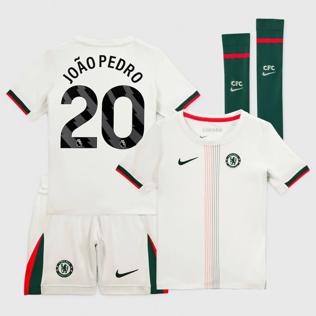 Chelsea Nike Away Stadium MiniKit 2025-26 - Little Kids with João Pedro 20 Printing - £69.99