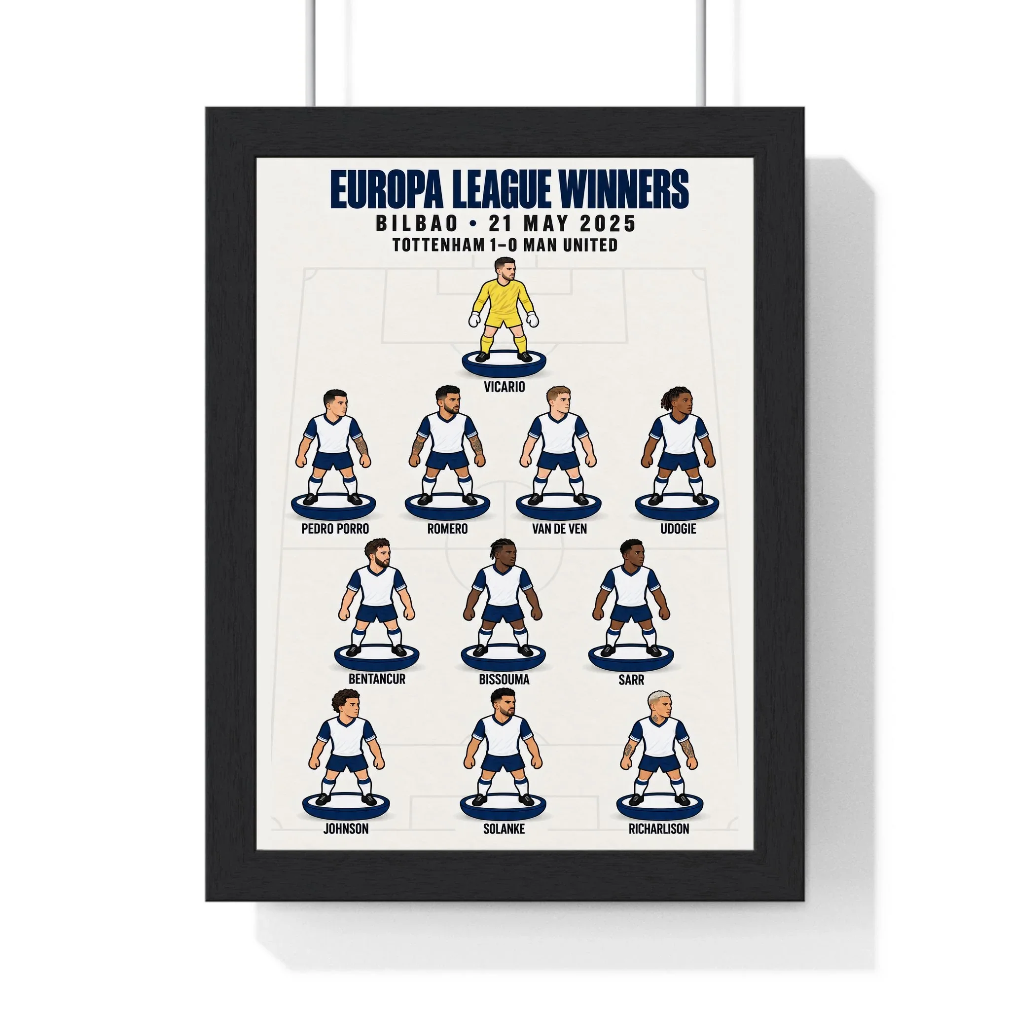 Tottenham Hotspur Europa League 2025 XI Print | Bilbao Winners Poster A3 Framed
 £29.99 