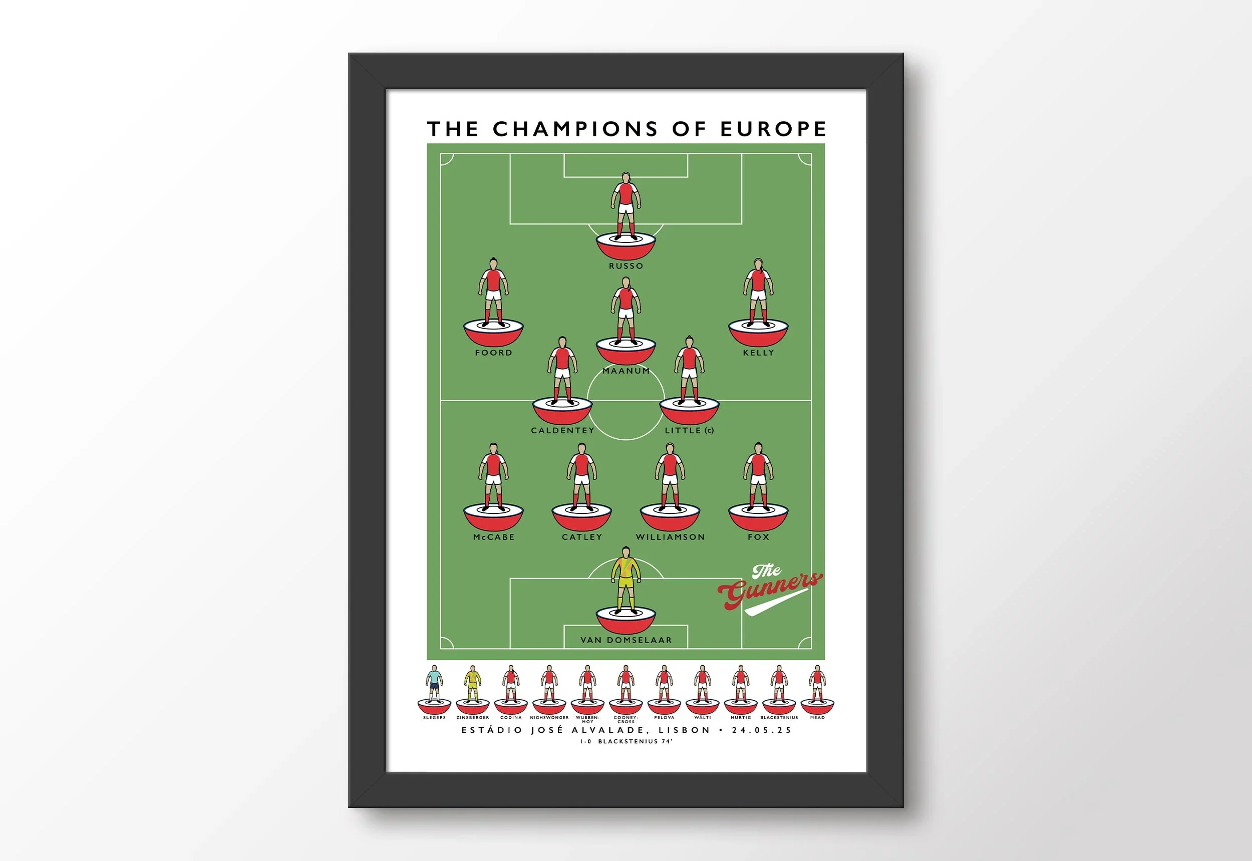 Arsenal Women Champions Of Europe 2025 Poster A3 Framed
 £52.00 