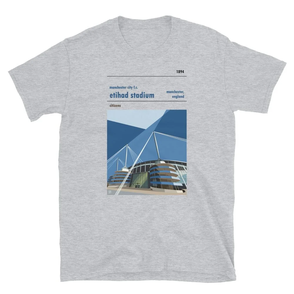 Retro look Etihad Stadium, Manchester City FC Short-Sleeve Unisex T-Shirt - £21.00-£24.00