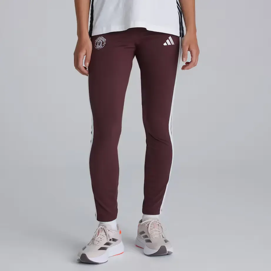 Manchester United x adidas Womens Essentials 3-Stripes Cotton Leggings Burgundy - £28.00