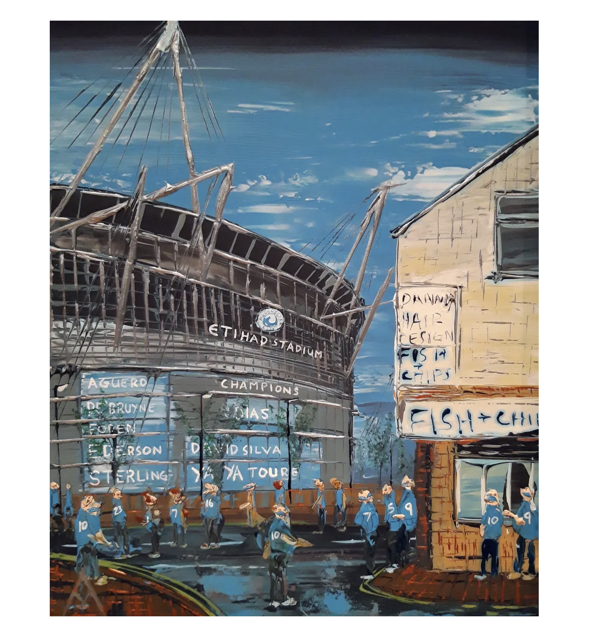 Man City Chippy Andrew Alan Matthews Art Fine Art Limited Edition A2 - £70.00