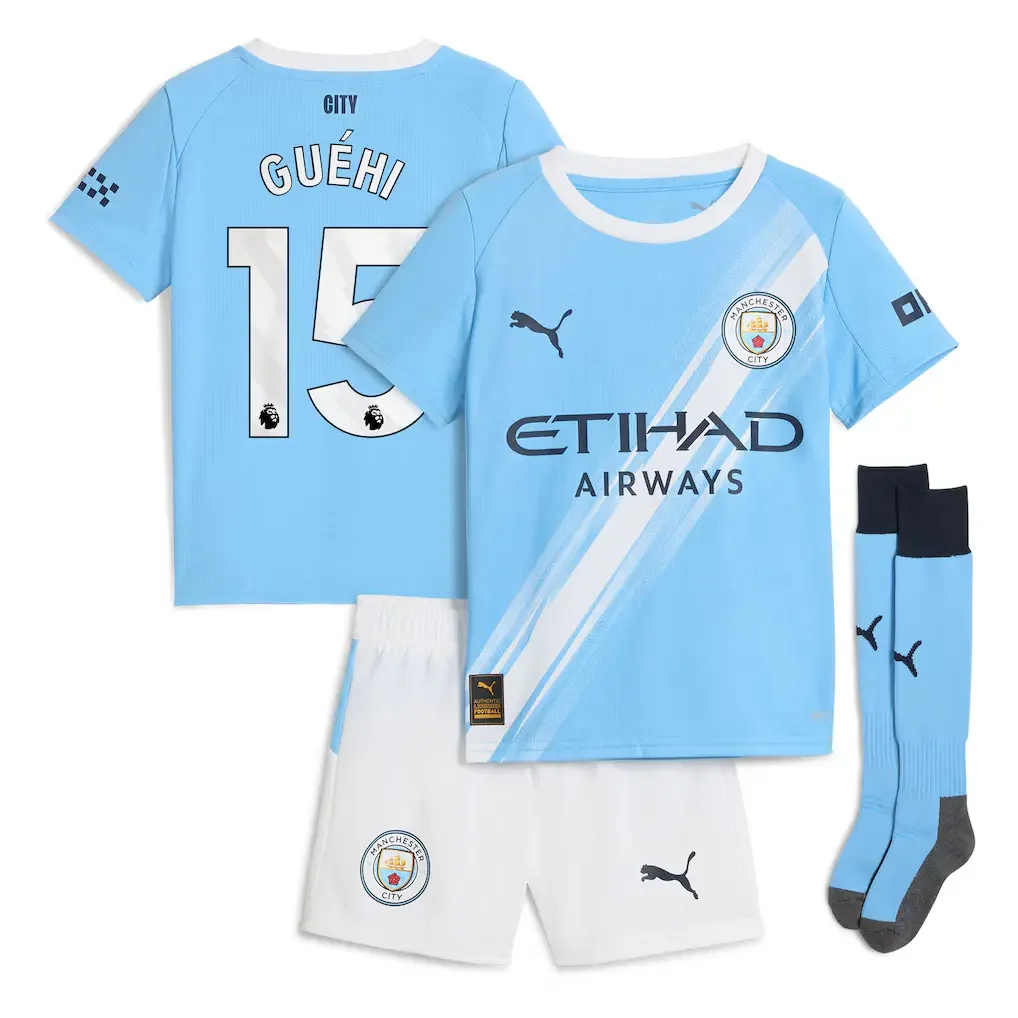 Manchester City PUMA Home Minikit 2025-26 with Guéhi 15 Printing - £75.00