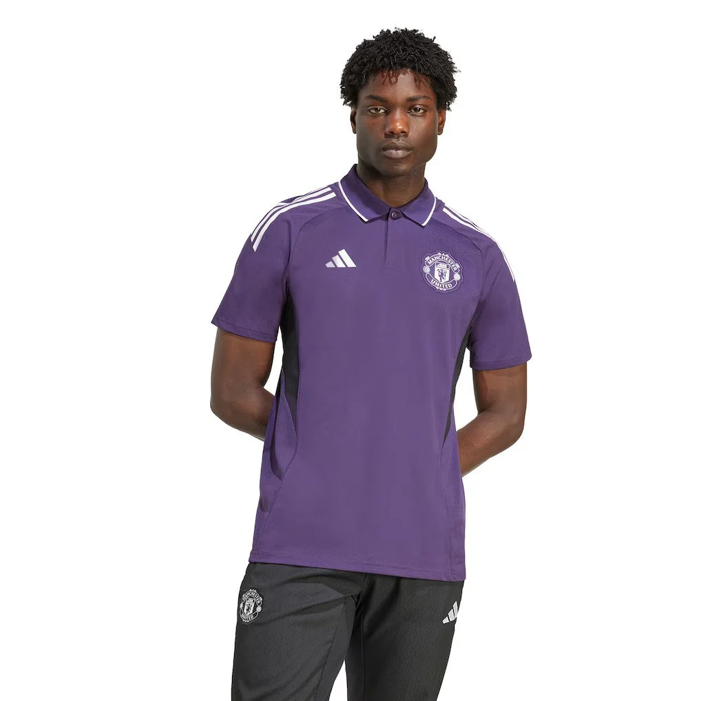 Manchester United adidas Training Polo - Purple - £40.00