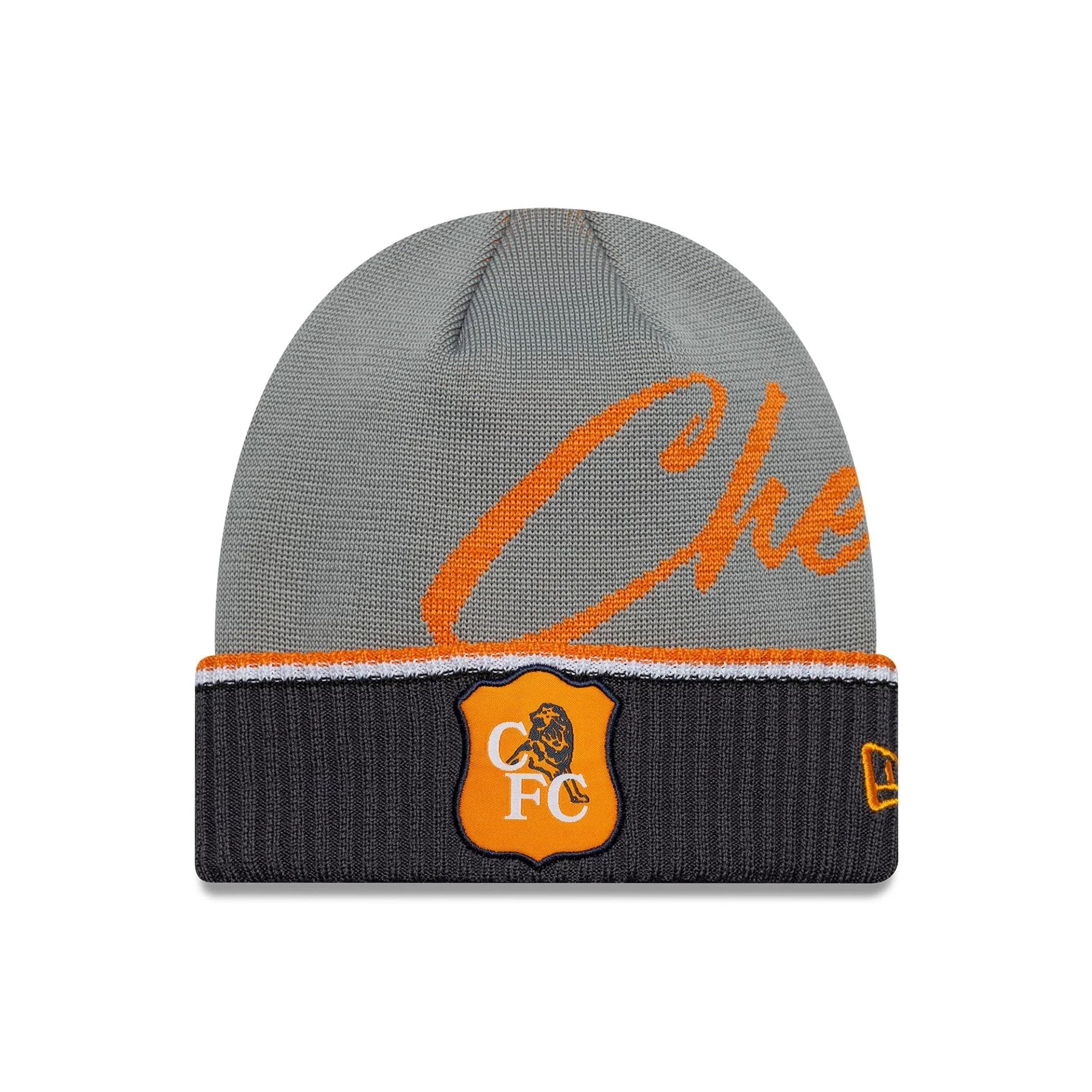 Chelsea FC Lion Crest 94 Grey Cuff Knit Beanie Hat - £30.00