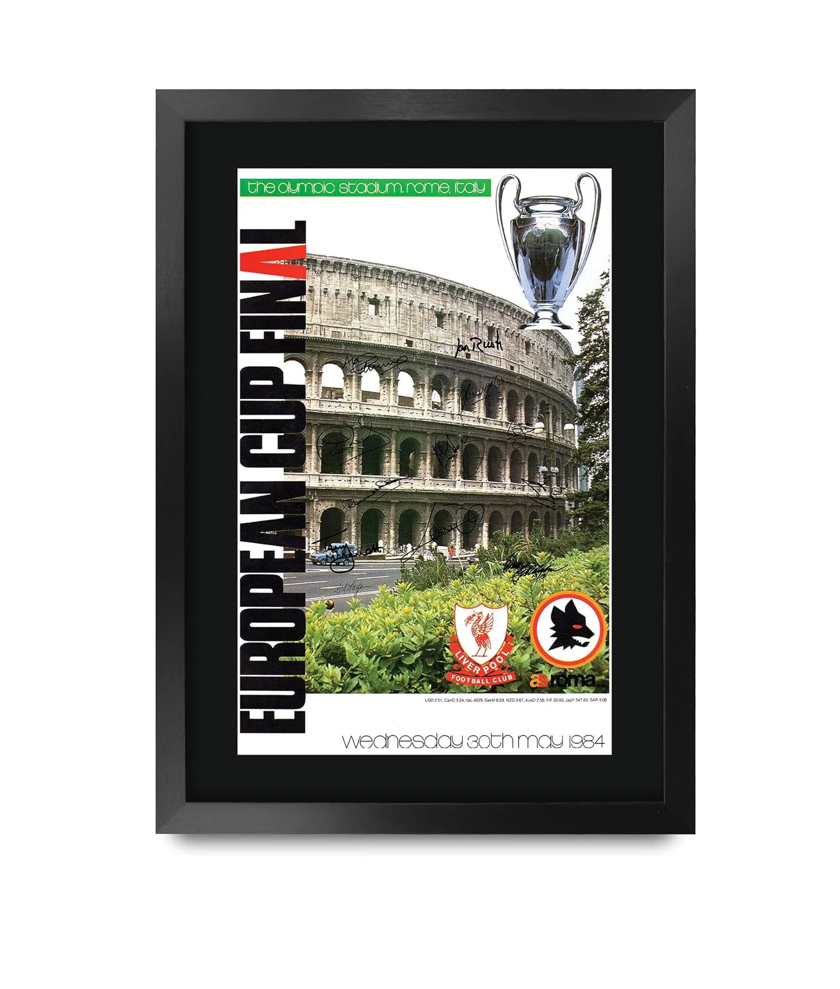 Liverpool 1984 Champions League Final Programme Poster Framed A3 Printed - £29.99