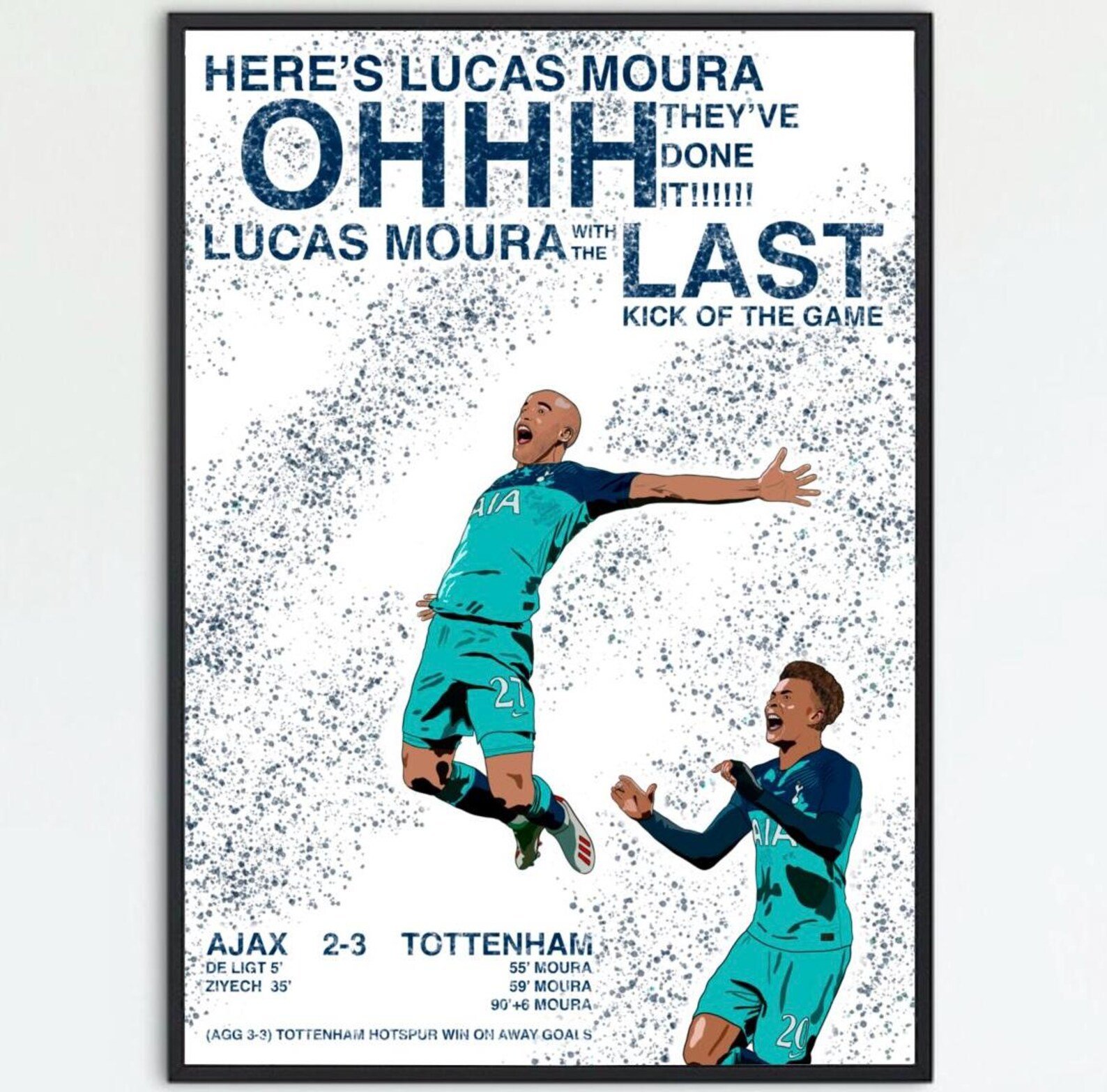 Lucas Moura Winning Goal vs Ajax | Tottenham Hotspur FC | A2 Print - £19.99 