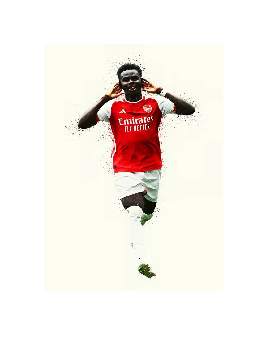 Bukayo Saka | Arsenal FC | 21cm x 30cm Canvas Wall Art - £32.57