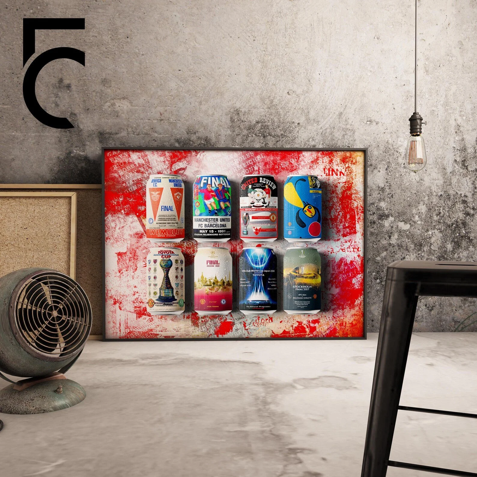 Manchester United European Finals Print: Beer Can Design Wall Art A3
 £19.99 