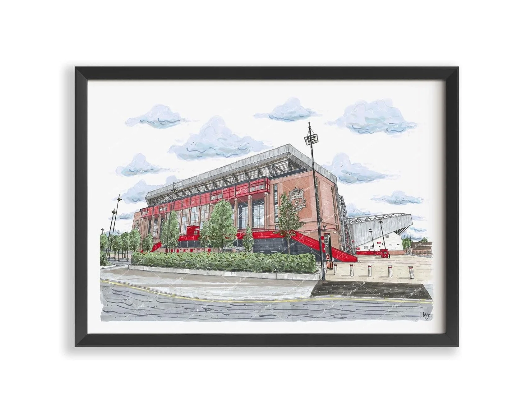 Liverpool FC Anfield Stadium Hand Drawn Artwork 21L x 14.9W cm Unframed
 £15.00 