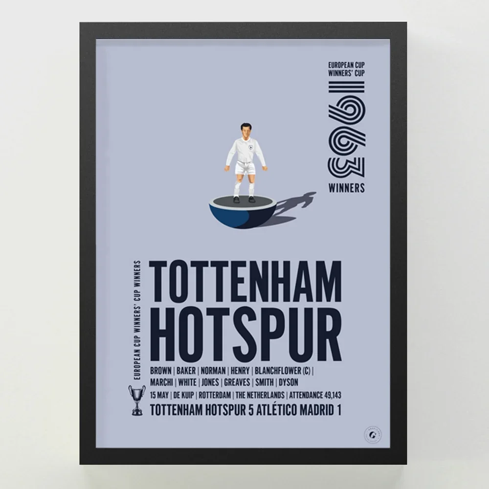 Tottenham Hotspur UEFA Cup Winners' Cup Winners 1963 Print A4 Framed
 £44.99 