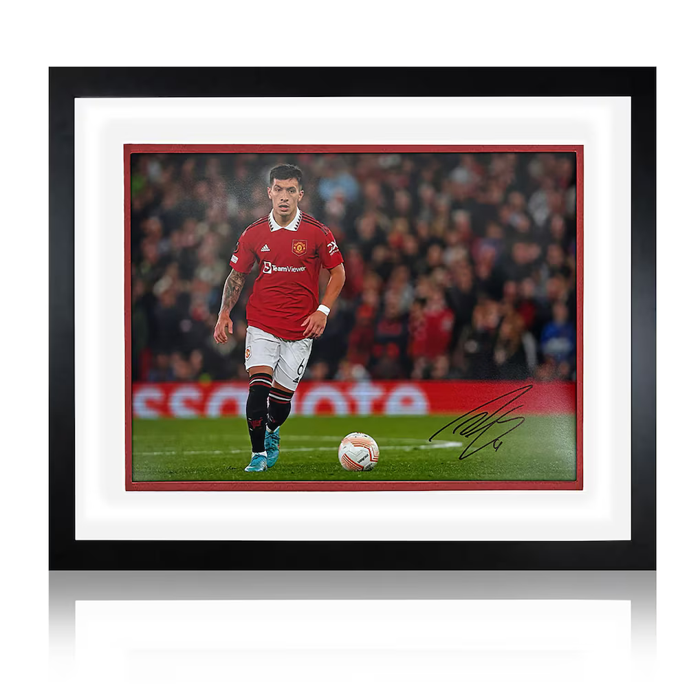Lisandro Martinez Signed Manchester United 16x12 Image Frame - £150.00
