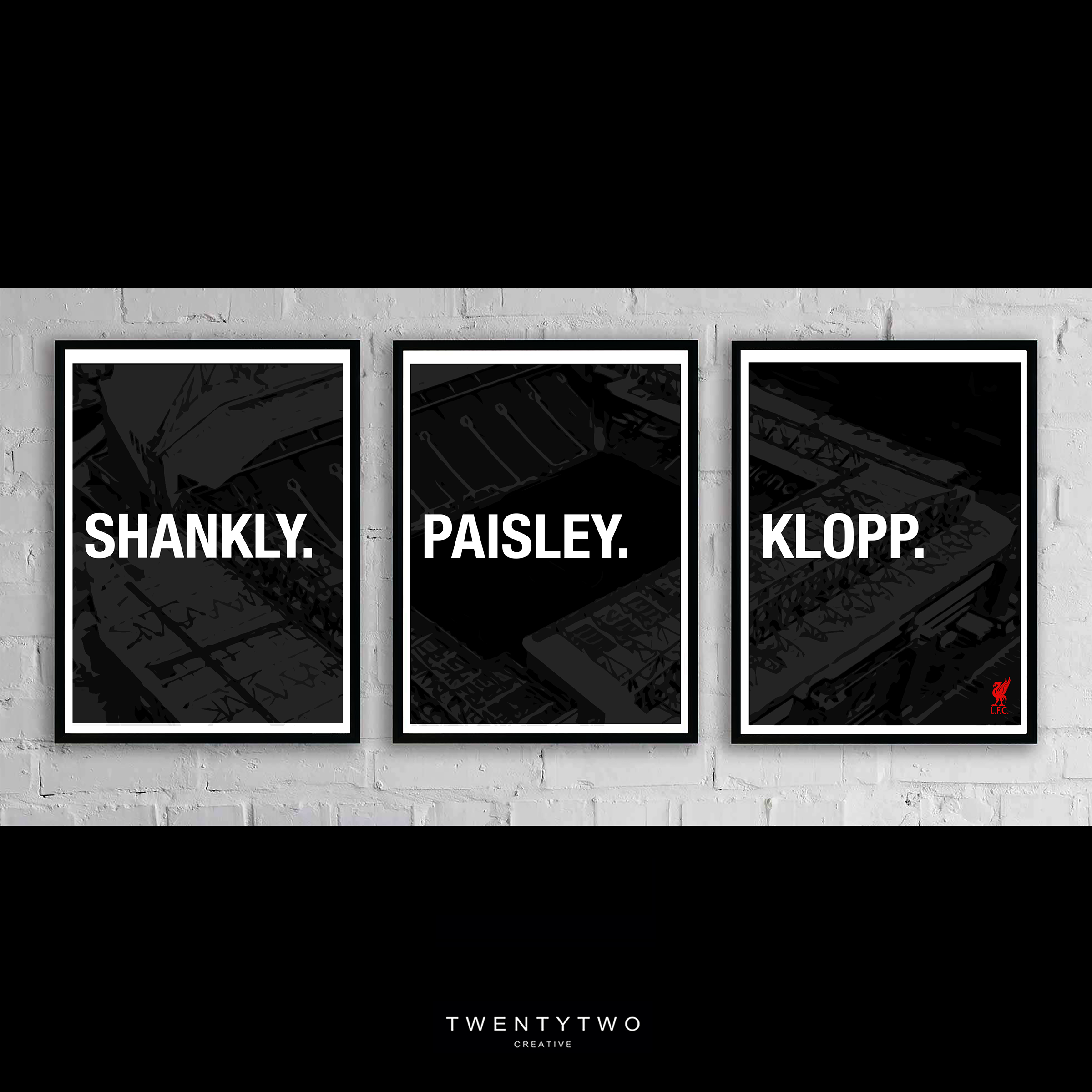 LFC Prints | Set of Three | Shankly, Paisley and Klopp - £59.00