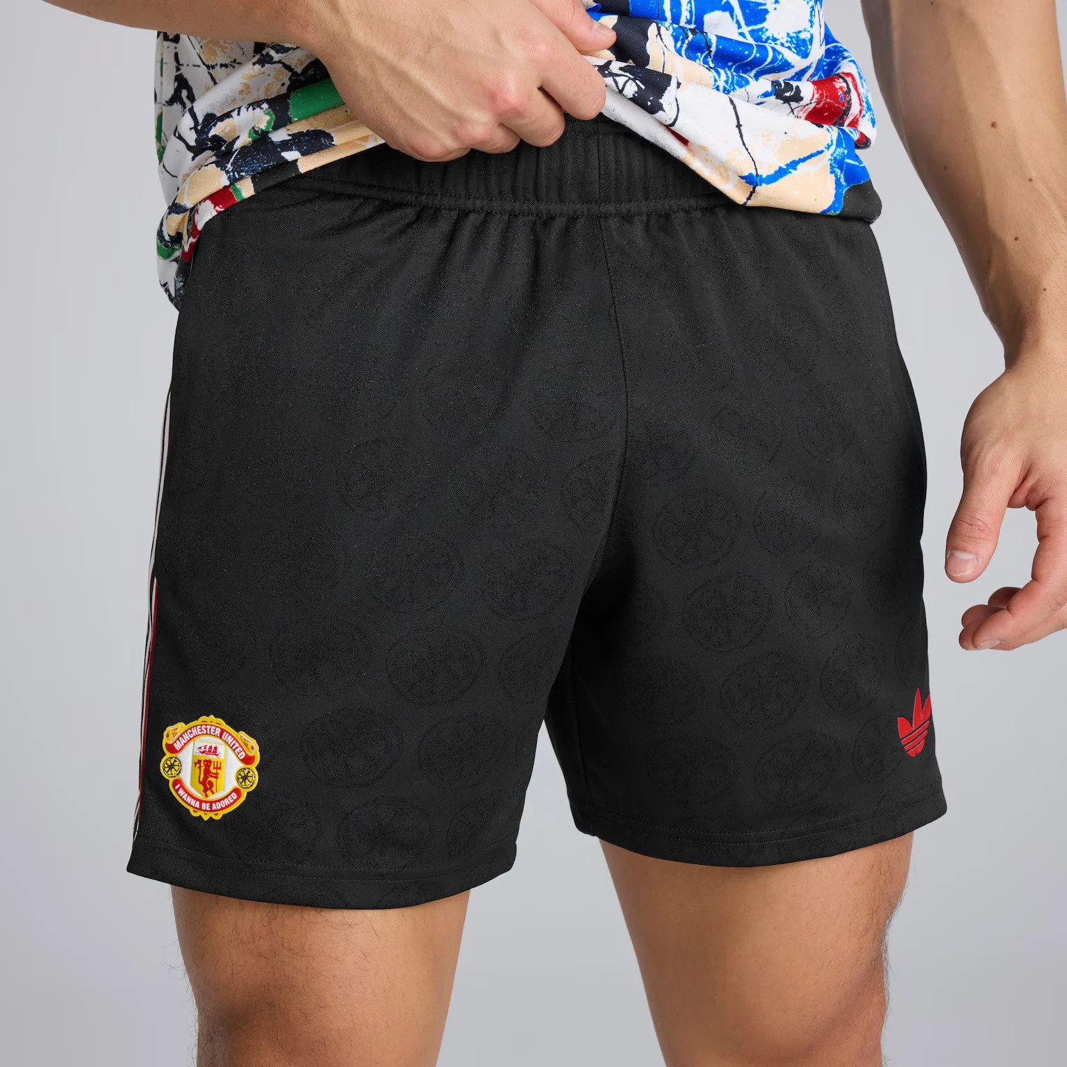 Manchester United x adidas Stone Roses Shorts Black - £45.00