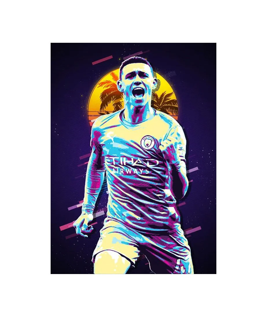 Phil Foden | Manchester City FC | 21cm x 30cm Canvas Wall Art - £32.57