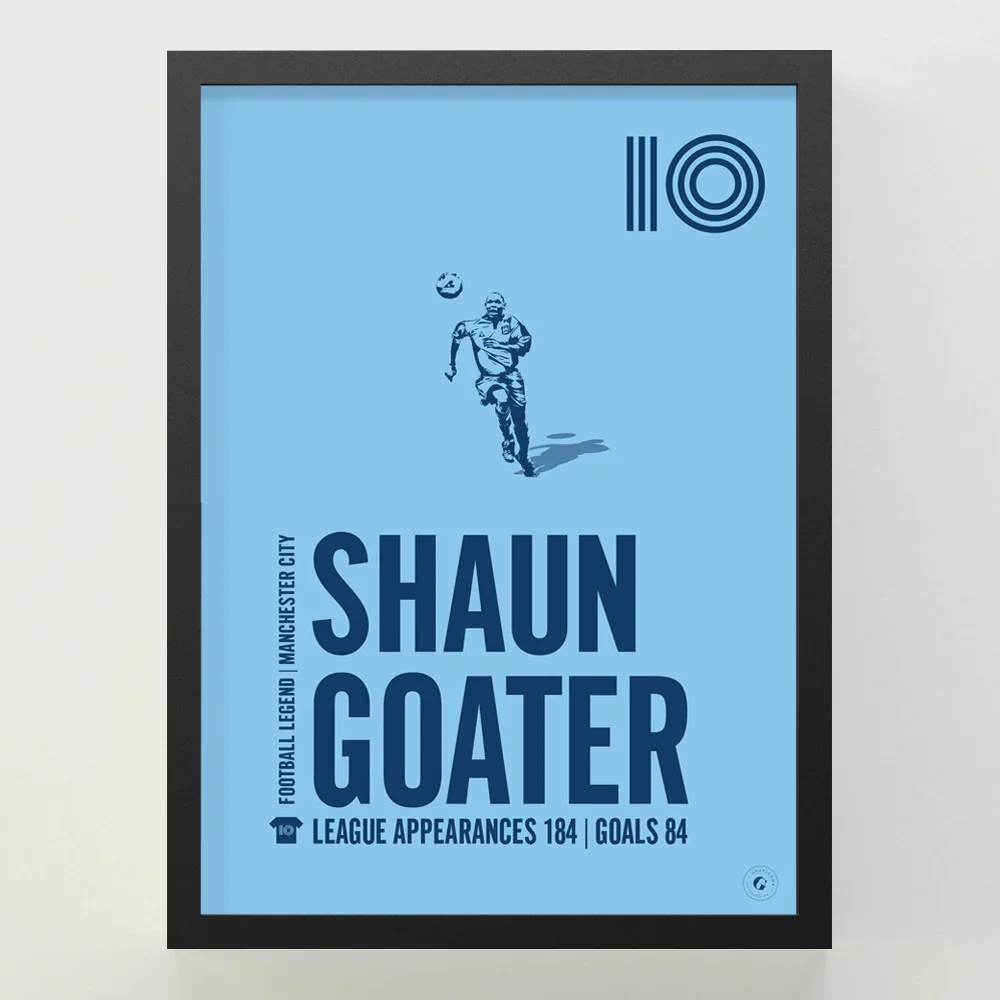Shaun Goater Manchester City Legend Print | A2 Framed Artwork - £84.99